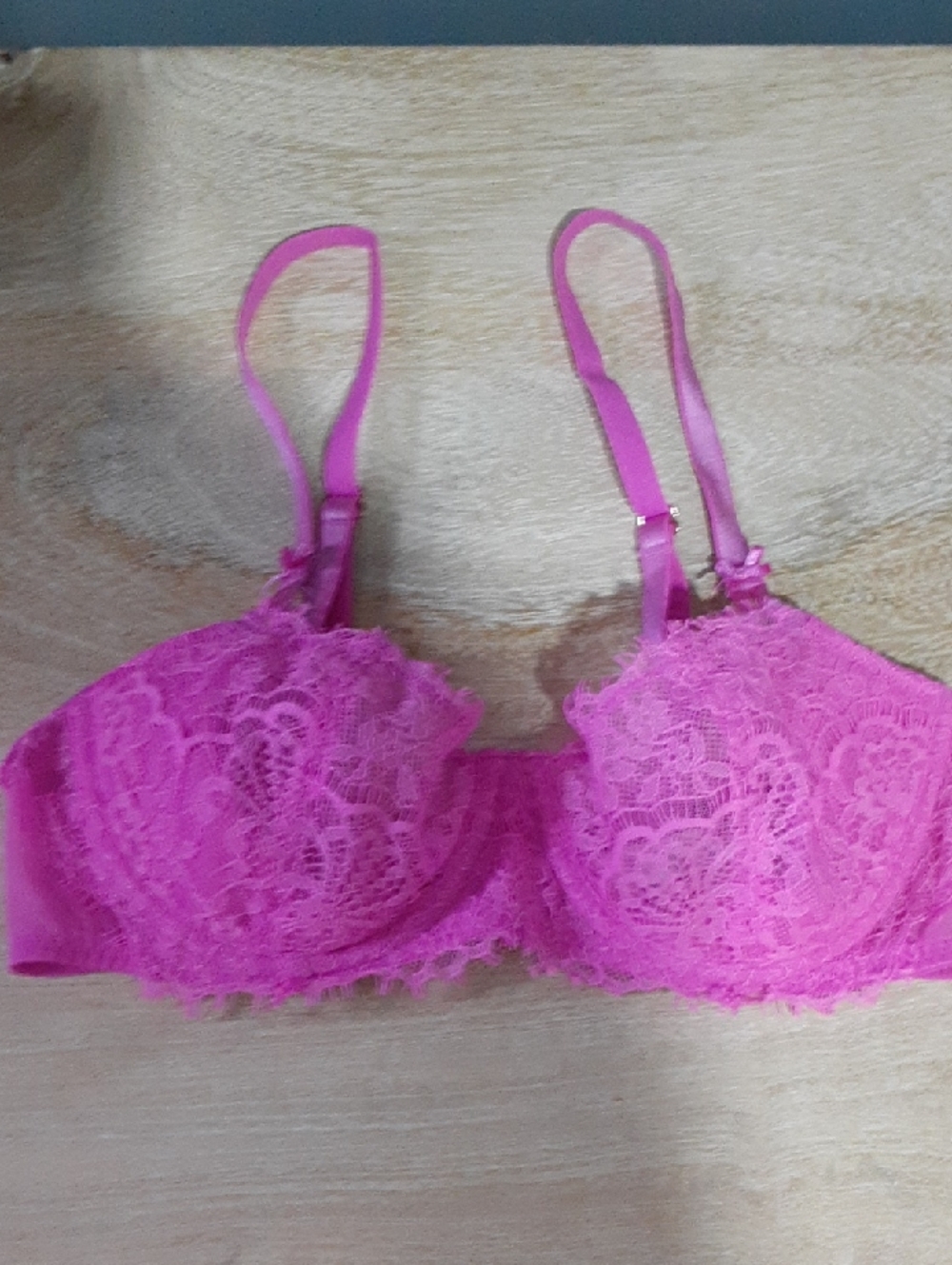 Victoria's Secret Lace Balconette Bra - Bright Pink